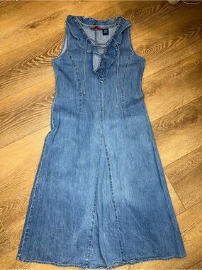 Ralph Lauren Sleeveless Denim Maxi Dress in Blue